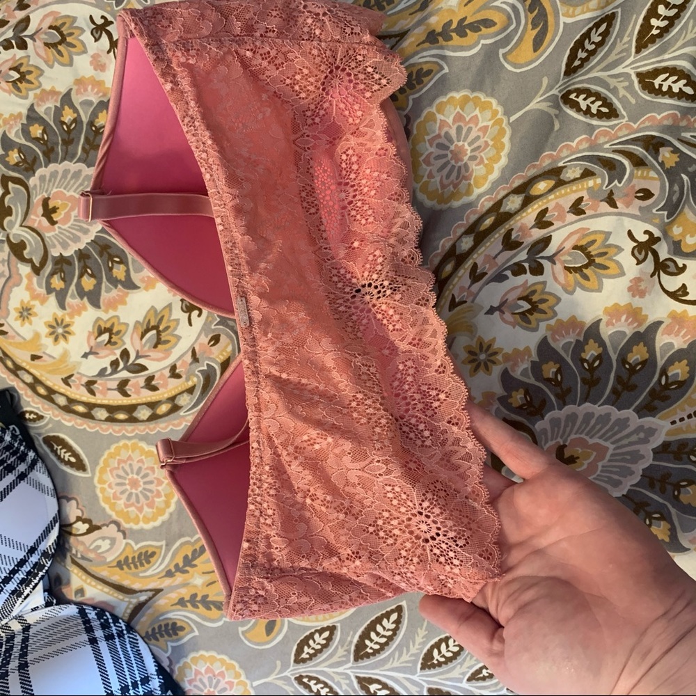 Pink Victoria secret snap front bra lace back - Picture 4 of 9